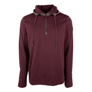 $148 Michael Kors Men's Hooded Quarter Zip Pullover, Burgundy, Sz 2XL