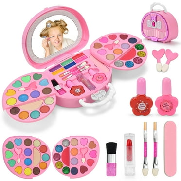46 Pcs Kids Makeup Kit for Girls, Real Washable Makeup Toy for Little Girl Princess Play Make Up Birthday Gift Toy for Toddler Kid Girls Children Age 4 5 6 7 8 9 10 Year Old
