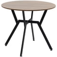 thumbnail image 1 of Modern Round Dining Table - 35" Brown Kitchen Table with Steel Frame - Space Saving 2-Seater for Dining Room & Small Kitchen, 1 of 7