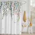 thumbnail image 3 of Shower Curtain Green Eucalyptus Leaves Shower Curtains for Bathroom Decor, Waterproof Polyester Shower Curtain Set with Hooks, Standard Size 72" x 72" Spring Plant Floral, 3 of 9