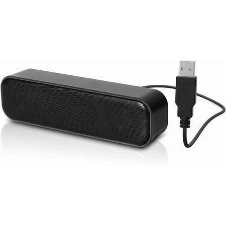 [Upgraded] USB Computer /Laptop Speaker with Stereo Sound & Enhanced Bass, Portable Mini Sound Bar for Windows PCs, Desktop Computer and Laptops
