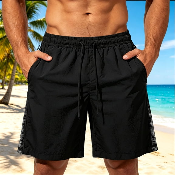 Aimik Mens Active Shorts Drawstring Waist Side Stitching Mens Gym Shorts Summer Breathable Running Shorts for Workout or Sport