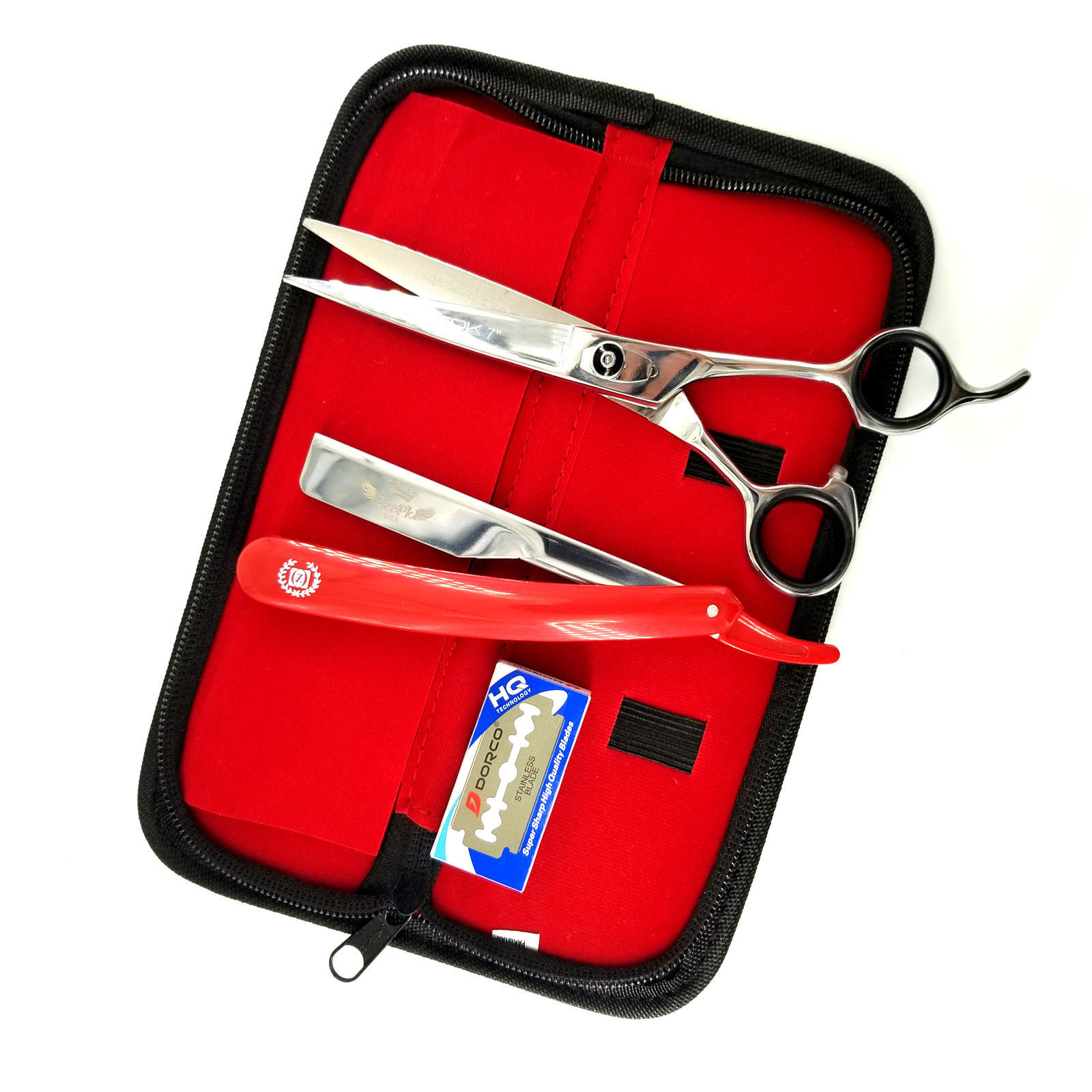 Hair Styling & Barber Shears Professional 7" Scissor Close Shave Shaving Razor