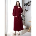 thumbnail image 6 of AMITOFO Long Robes for Women, Soft Fluffy Fleece Bath Robe with Front Pocket, Winter Warm Plush Lapel Women's Robes, Adjustable Belt, 6 of 8