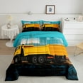 thumbnail image 2 of Cartoon Truck Twin Comforter Set,Vans Lorry Lightweight Bed Set For Bedroom,Buildings Yellow Cars Vehicle Breathable Down Comforter,Vehicle Theme Cozy Duvet Set, 2 of 7