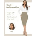 thumbnail image 5 of Women's Office Work Pencil Skirt Stretch High Waist Below Knee Bodycon for Business Casual, 5 of 18