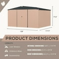 thumbnail image 6 of AECOJOY 10' x 12' Outdoor Metal Storage Shed with Lockable Door for Backyard in Gray, 6 of 7
