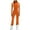 Orange, variant on Women‘s Long Sleeve Bodysuit, Solid Color High-Neck Yoga Catsuit for Workout & Active Wear