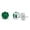 Simulated Emerald, variant on 0.50 Carat Round Shape Simulated Emerald Solitaire Stud Earrings In 14K White Gold Over Sterling Silver Push Back Jewelry