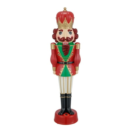 Christmas Collectible Nutcracker Decorative Figurine with Music and LED Illumination, 14 in, by Holiday Time