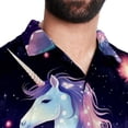 thumbnail image 5 of Starry Unicorn Men's Short Sleeve Printed Button Down Beach, Casual, Poplin Shirts for Summer Vacation, 5 of 6