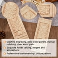 thumbnail image 6 of 2pcs Rectangle Wood Carved Applique 18x7.2cm/7.09x2.83inch Frame Onlay Flower Wood Carved Decal Unpainted Furniture Decoration for Home Door Cabinet DIY, 6 of 9