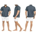 thumbnail image 5 of HAPPY BAY Men's Hawaiian Solid Beach Shirts Casual Short Sleeve Shirts Button Down Shirt Men 7XL Grey, Plain, 5 of 6