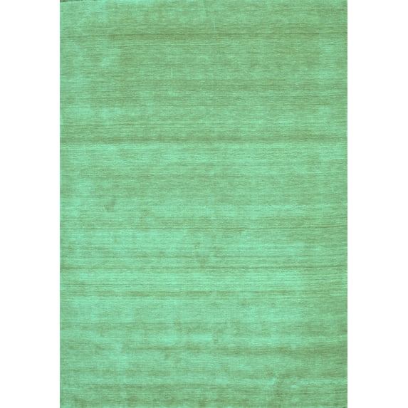Ahgly Company Machine Washable Indoor Rectangle Abstract Turquoise Blue Contemporary Area Rugs, 5' x 7'