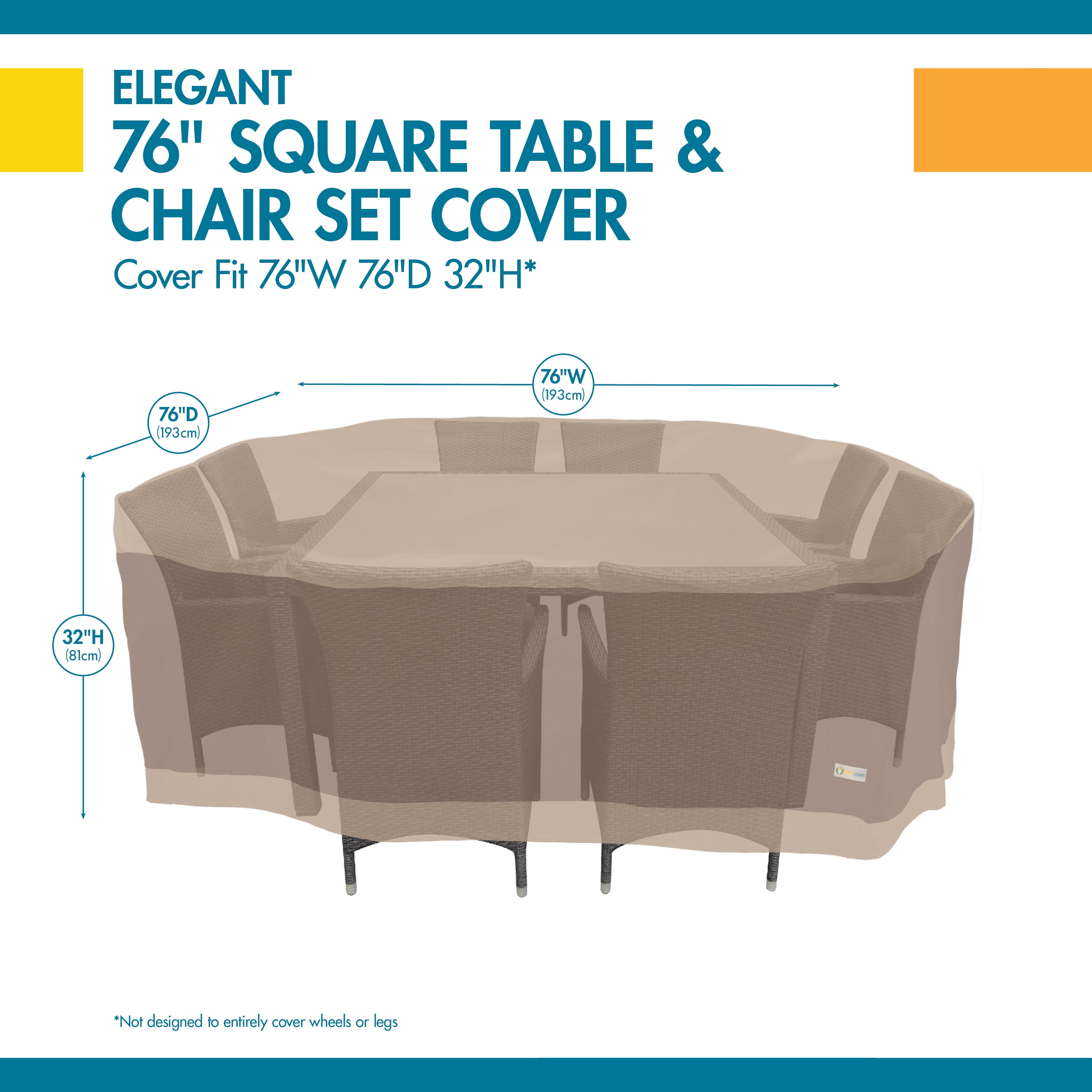 Duck Covers Elegant Waterproof 76 Inch Square Patio Table Chair Set Cover Walmart Com Walmart Com