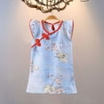 thumbnail image 5 of Afuyipoi Girls Sleeveless Sundress Size 1-12 A-Line Floral Print Button Front Cheongsam Dress for Kids Summer Beach Vacation Multicolor Size 5, 5 of 6