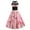 Pink Plum Blossom, variant on IBTOM CASTLE Women Vintage 50's 60's Rockabilly Audrey Hepburn Tea Dress Halter Polka Dot Wedding Cocktail 1950s Party Swing Short Gown 2XL Hot Pink