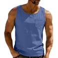 thumbnail image 2 of S-4X Big & Tall Tank Tops for Men with Pocket Plus Size Sleeveless Crewneck Shirts Mens Casual Solid Color Pullover Breathable Athletic Workout Vests, 2 of 8