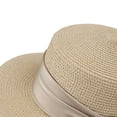 thumbnail image 6 of Cutuoiiu Sun Hat for Women Flat Top Straw Hat Satin Band Wide Brim Lightweight Summer Holiday Hat for Beach Outdoor Travel, 6 of 6