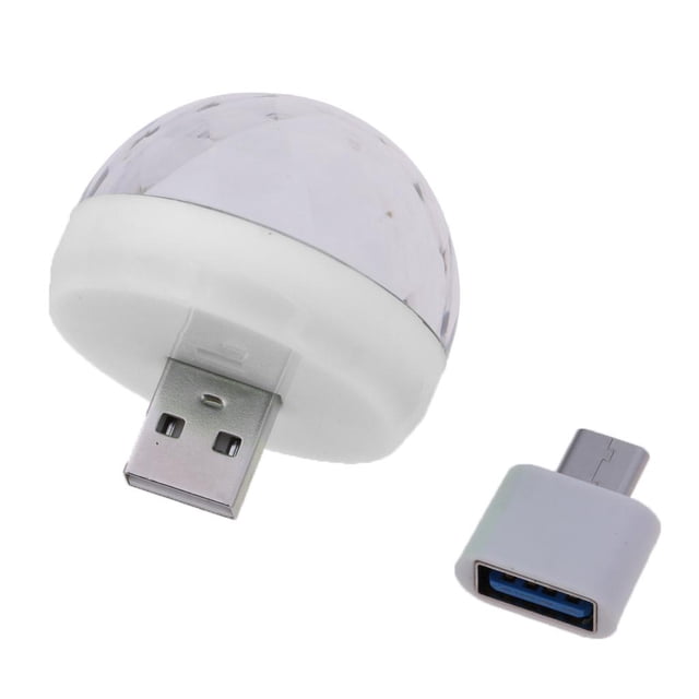 Mini lámpara USB con forma de bola para fiestas y discotecas blanco