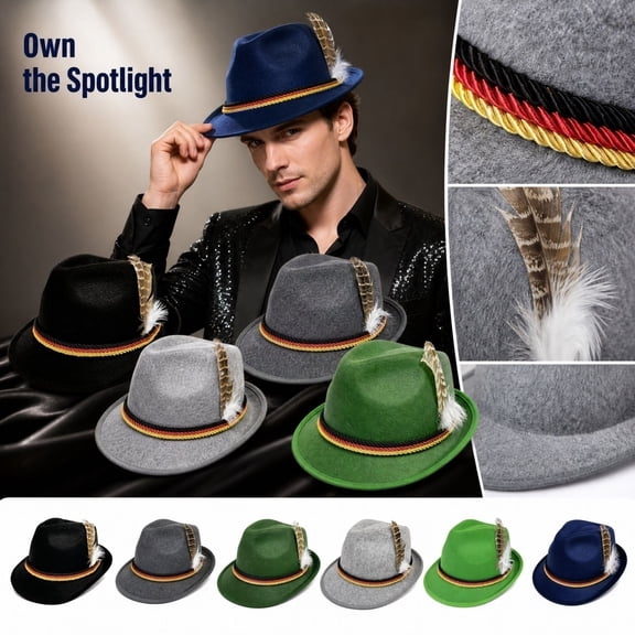 Wool Fedora Hats for Men Women Wide Brim Felt Panama Hat,One Size