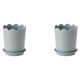 thumbnail image 4 of Inteprter Maceta con borde de pétalo para plantas, maceta grande, bandeja gruesa, soporte para flores resistente al desgaste para el hogar, gris Gris 2Conjunto, 4 of 6