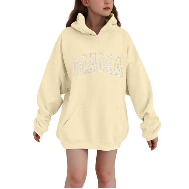 Tenue Beige Garçon Fille à Manches Longues pour Enfants Garçon Fille Hiver Automne Spandex Velours Lettrage Graphique Décontractée avec Capuche Tenues à Capuche Chandail Enfant 2025 Vêtements Concert Country 7 Ans