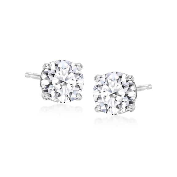 Ross-Simons 1.00 ct. t.w. Lab-Grown Diamond Stud Earrings in 14kt White Gold, Women's, Adult