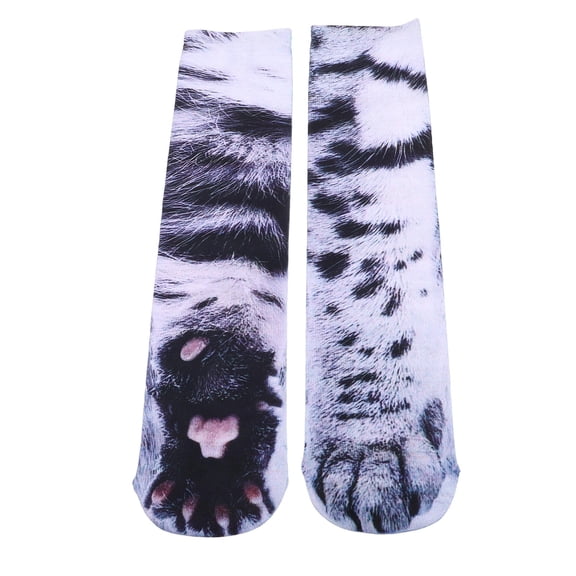 WRITWAA Women’s Cat Paw Print Socks, Fun Novelty Animal Pattern Socks, Comfortable Polyester, 1 Pair