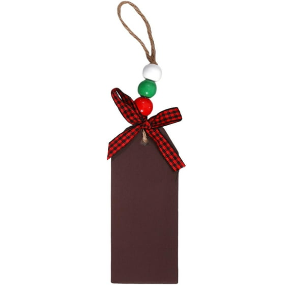 KDFWDM Christmas Name Tags with Wooden Beads & Plaid Bows, Sturdy and Durable DIY Wood Hanging Tag for Personalized Tree and Holiday Home Decor, Unleash Your Creativity and Personality