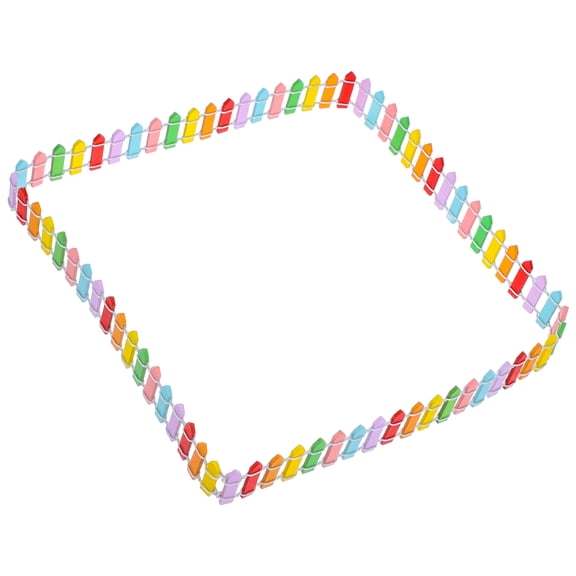 HINTRMENT 1Set Small Picket Fence Wooden Landscape Edging Border 0.2cm Thick for Fairy Gardens Outdoor Garden Decor