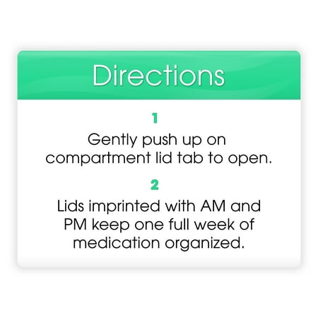 Equate AM/PM Weekly Pill Planner, 7.5-Inch – Medication Organizer