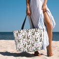 thumbnail image 6 of Kdxio Flowe Rooster for Beach Bag for Women Large Beach Tote Bag Waterproof Sandproof Swim Bag with Zipper Pockets Beach Vacation Travel, 6 of 7