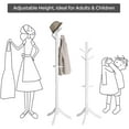 thumbnail image 6 of Coat Rack, Solid Wood Coat Stand, Free Standing Hall Coat Tree with 10 Hooks, White, 6 of 11