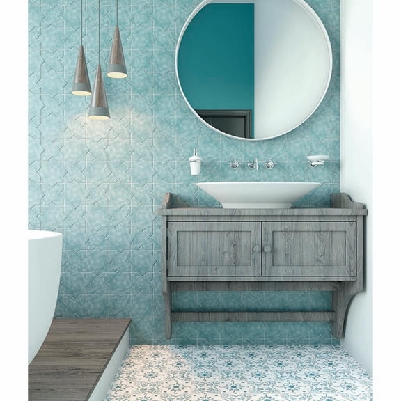 Siena 5.35 in. x 5.35 in. Matte Green Ceramic Cross-Shaped Wall and Floor Tile (5.37 sq. ft./case) (27-pack)