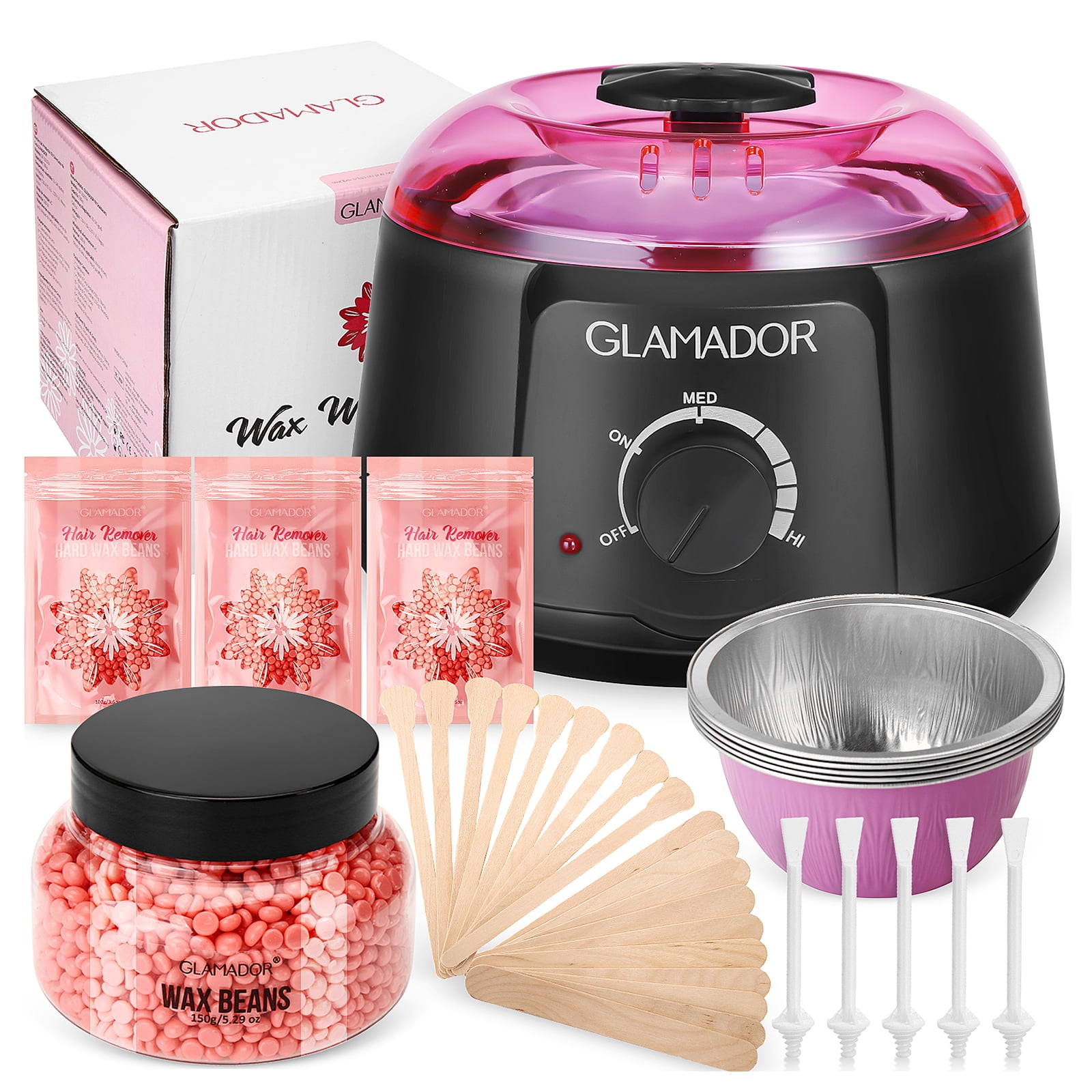 Waxing Kit with 3 Pack Hard Wax Beans Wax Warmer Hair Removal Multiple