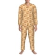 thumbnail image 3 of Salouo Squirrel And Nuts Print Button-Front Long Sleeve Pajama Set for Men, Soft 2Pjs Men's Long Sleeve Sleepwear-XX-Large, 3 of 7