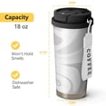 thumbnail image 4 of 18oz Travel Coffee Mug, 316 Stainless Steel Vacuum Insulated Tumbler with 2-in-1 Straw Lid & Strap, Liquid & Marble Print, 4 of 6