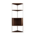 thumbnail image 1 of Multi Layer Solid Wood Corner Shelf Bookshelf Living Room Corner Triangular Cabinet, 1 of 7