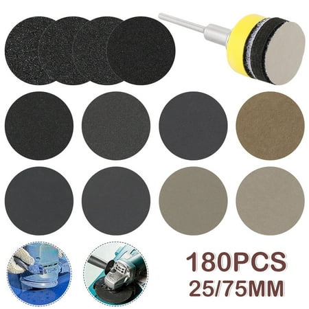 

THRENS 180Pcs 3 Inch (75mm) Hook and Loop Wet and Dry Sanding Paper Disc 60/80/100/150/240/400/800/1200/2000/3000/5000/10000 Grits Sandpaper Disk Grinding Polishing Sand Paper Sheets