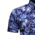 thumbnail image 5 of LSLJS Mens Casual Short Sleeve Printing Cardigan Turn-Down Collar T-Shirt Blouse Tops, 5 of 5