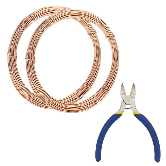 DIY Wire Wrapped Jewelry Kits with Aluminum Wire and Iron Side-Cutting Pliers Sandy Brown 20 Gauge 0.8mm 10m/roll 2rolls/set