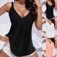 thumbnail image 1 of Workout Tank Tops for Women Casual V Neck Sleeveless Solid Tanks Pullover Tunic Vest Ladies Camisoles White XL, 1 of 8