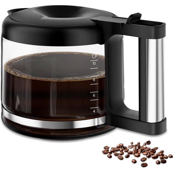 10-Cup Glass Coffee Pot Compatible with DeLonghi Coffee Makers, Borosilicate Carafe for COM532M 3066 Series & BCO Espresso Machines