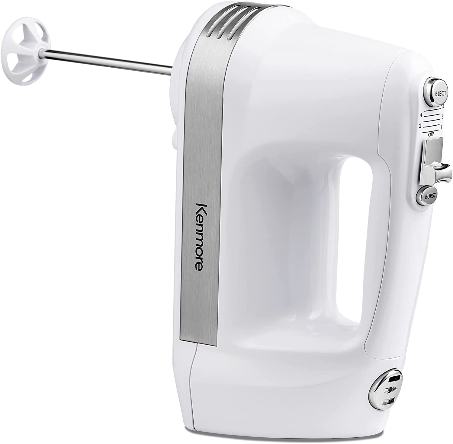 5-Speed Hand Mixer with 250W Motor, Beaters, Dough Hooks, and Cord Retract for Baking