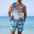 thumbnail image 5 of Vamuko 250th Anniversary Tank Top Man Graphic Short Sleeve Independence Day Shirts We the Peaple American Flag Loose Fit Tanks 4th Of July Printed Tees Light Blue 2XL, 5 of 8