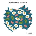 thumbnail image 2 of Placemats Set Of 4 / 6, Cartoon Bacon Omelette Print Placemats For Dining Table Indoor/Outdoors Heat Resistant Washable Placemats 18" X 12", 2 of 8