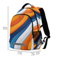 thumbnail image 2 of FORMRS Unisex Backpack Elementary School Travel Bookbag with Reflective Stripes, Orange Abstract Wavy, 2 of 7