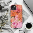 thumbnail image 6 of Boho Glitter Floral Phone Case, Shimmering Pink & Orange Aesthetic with Sunshine, Flowers & Butterflies, Artistic Protective Cover for iPhone 16 15 14 13 12 11 Pro Max Mini, 6 of 6