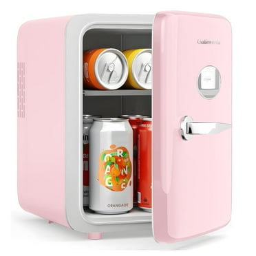 Skincare Fridge - 4L Makeup Fridge for Refrigerating Makeup, Skincare and Food, Mini Fridge for Bedroom, Office and Car, Cooler and Warmer, Beverage Cooler, Leather Pink